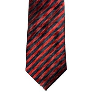 Burberry Tie Men's Repp Red Blue Striped Silk Necktie England Formal Classic